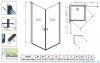Radaway Nes 8 Black Kdd I Frame kabina 90x100cm czarny mat/szkło przejrzyste 10071090-54-56L/10071100-54-56R